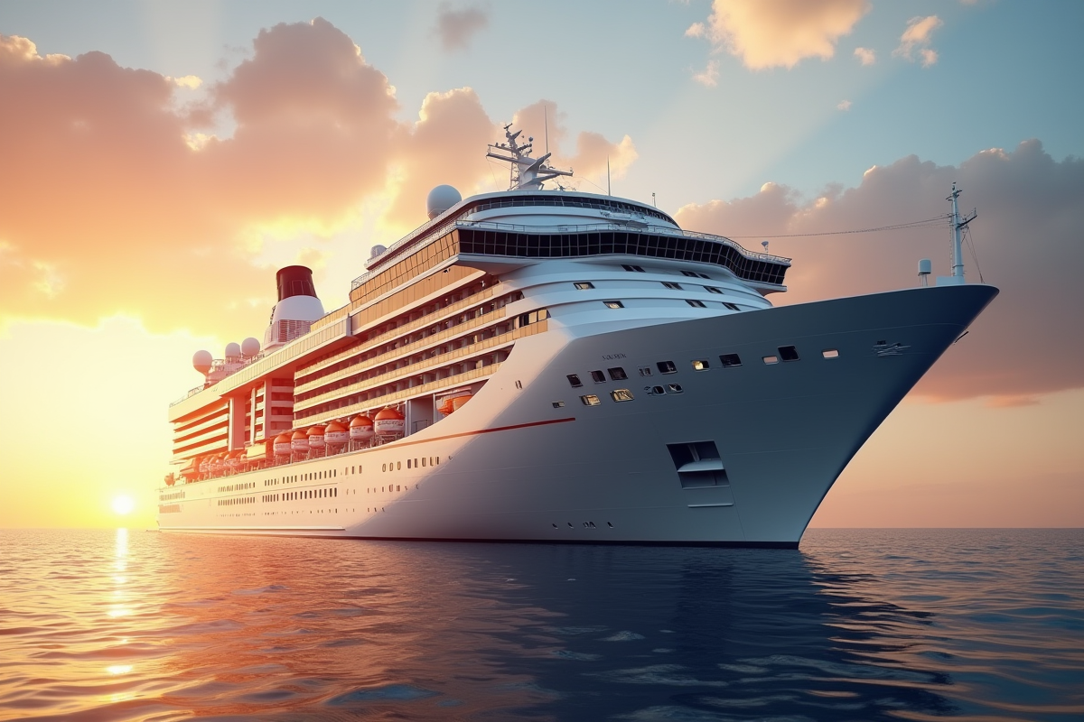 Croisière élégante au coucher du soleil sur l’océan