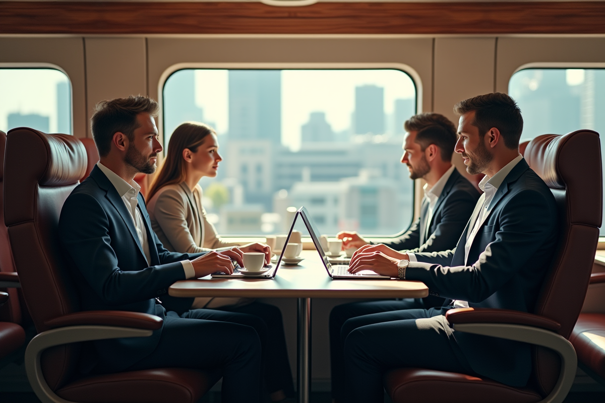 Groupe de voyageurs d