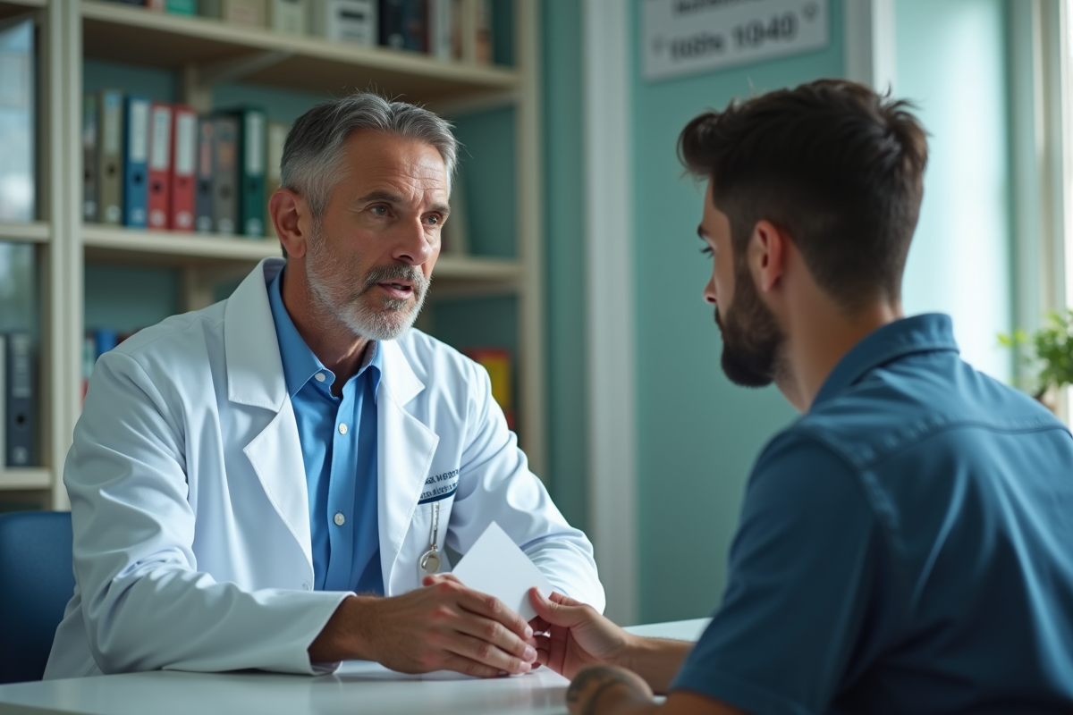 Medecin parlant avec un patient lors d