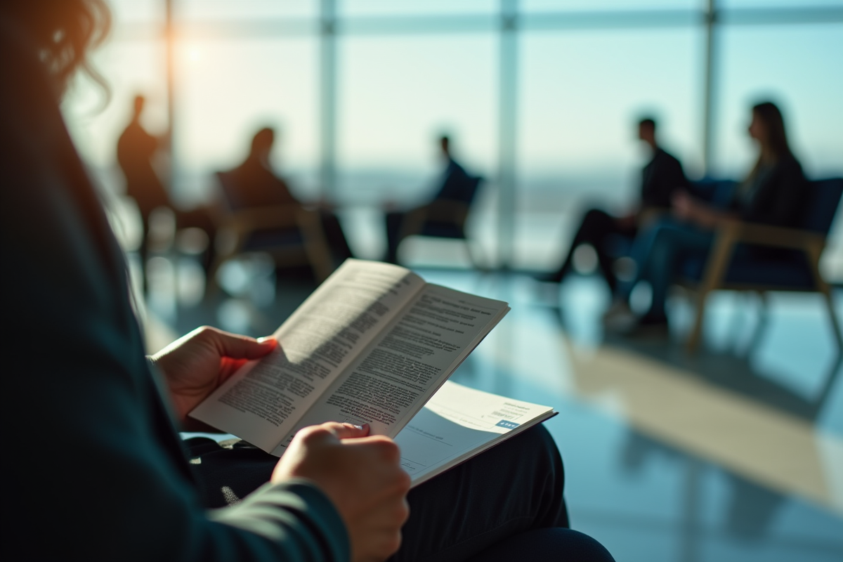 Personne avec passeport et papiers à l'aéroport